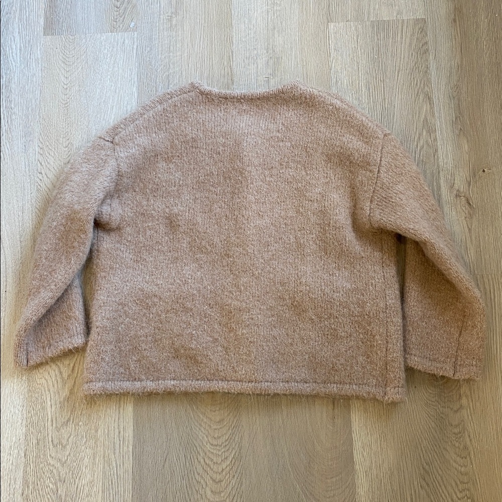 Lounge Apparel Alpaca Blend Cropped Jacket Beige Cardigan Coat - Picture 7 of 10